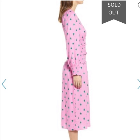 AFRM HAZEL SMOCKED MIDI DRESS in Pink, sold at Nordstrom’s - Picture 4 of 5